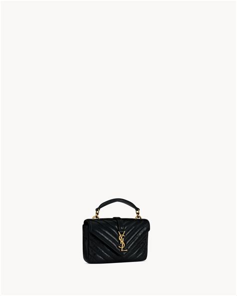 ysl college mini|COLLEGE mini chain bag in shiny crackled leather .